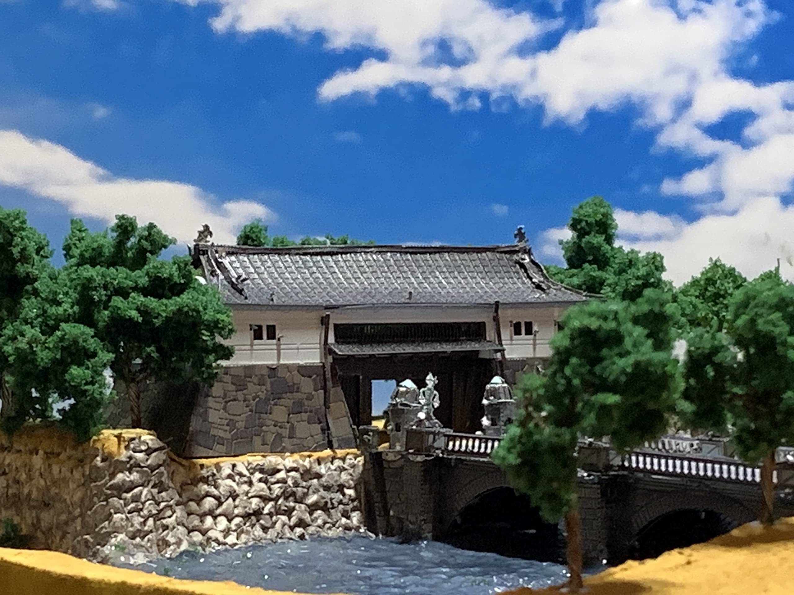 Amazon | [完成品] 江戸城 二重橋 皇居 ケース付き ミニサイズ 日本の