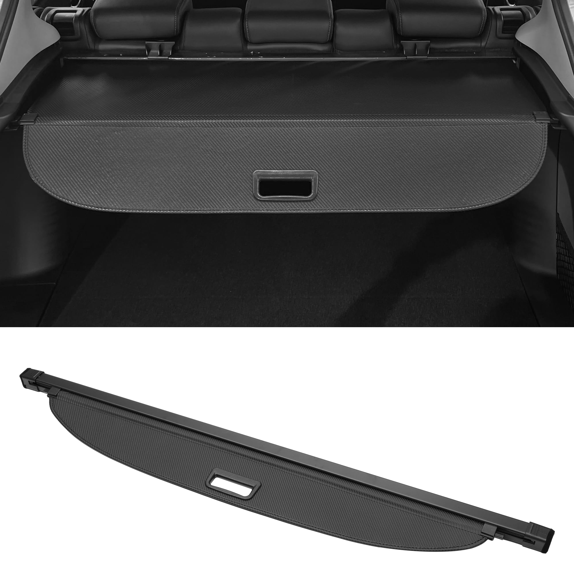 Motoforti Car Trunk Retractable Cargo Cover for Kia Niro 2017-2022 Rear Trunk Parcel Shelf Luggage Security Shield Shade, Canvas, Carbon Fiber Black