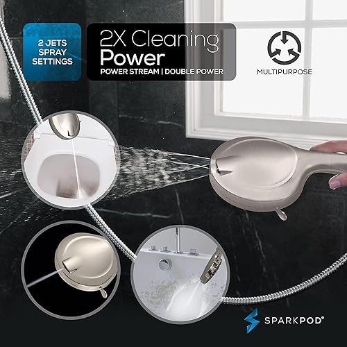 Miniatura 2 de SparkPod Cabezal de ducha filtrado de 10 modos con manguera, cabezales de ducha de alta presión de 5 pulgadas con filtro, filtro de cabezal de ducha