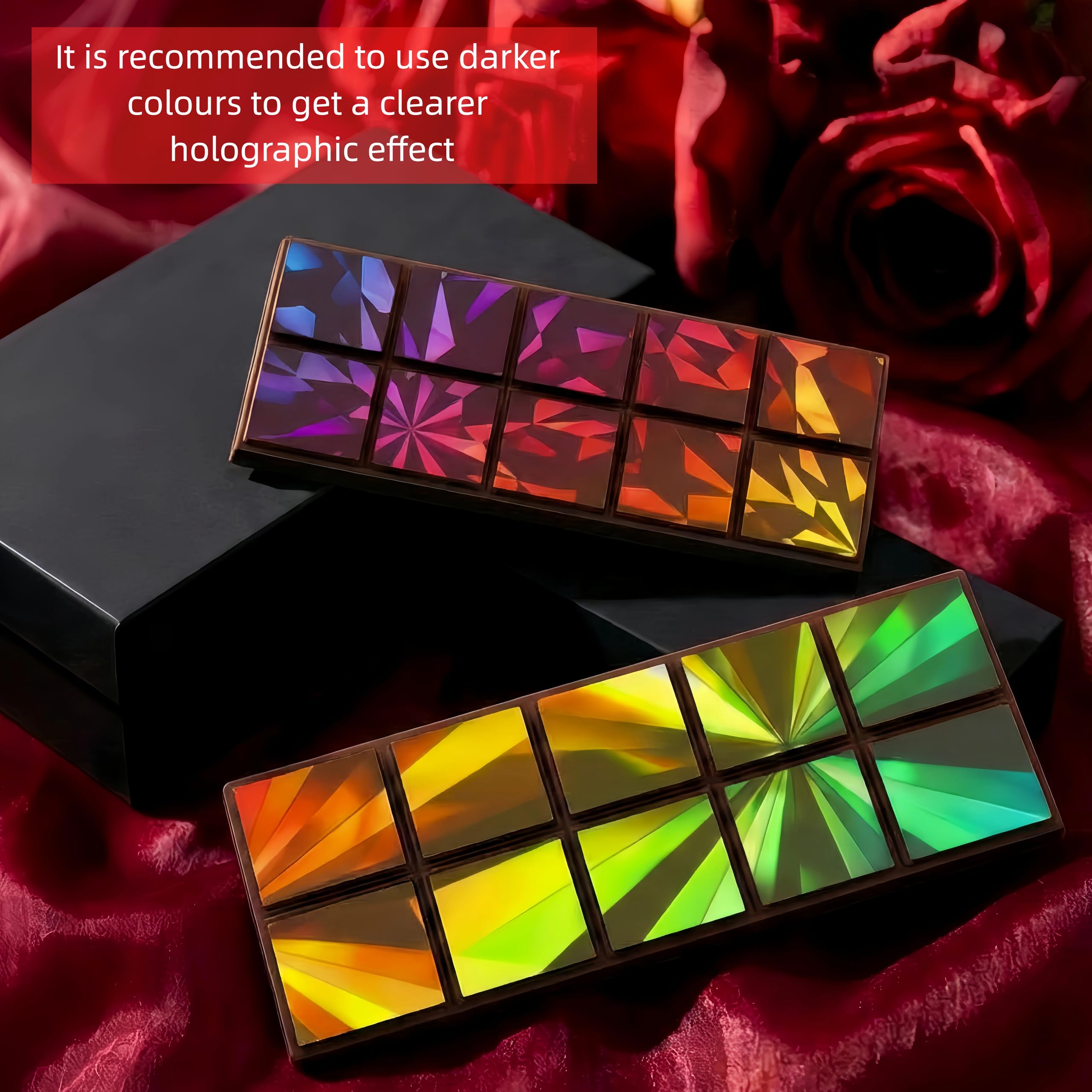 Ziliny Moldes holográficos de chocolate, moldes de resina holográfica, moldes de silicona para chocolate, moldes de silicona para chocolate, moldes reutilizables para hornear (estilo clásico)