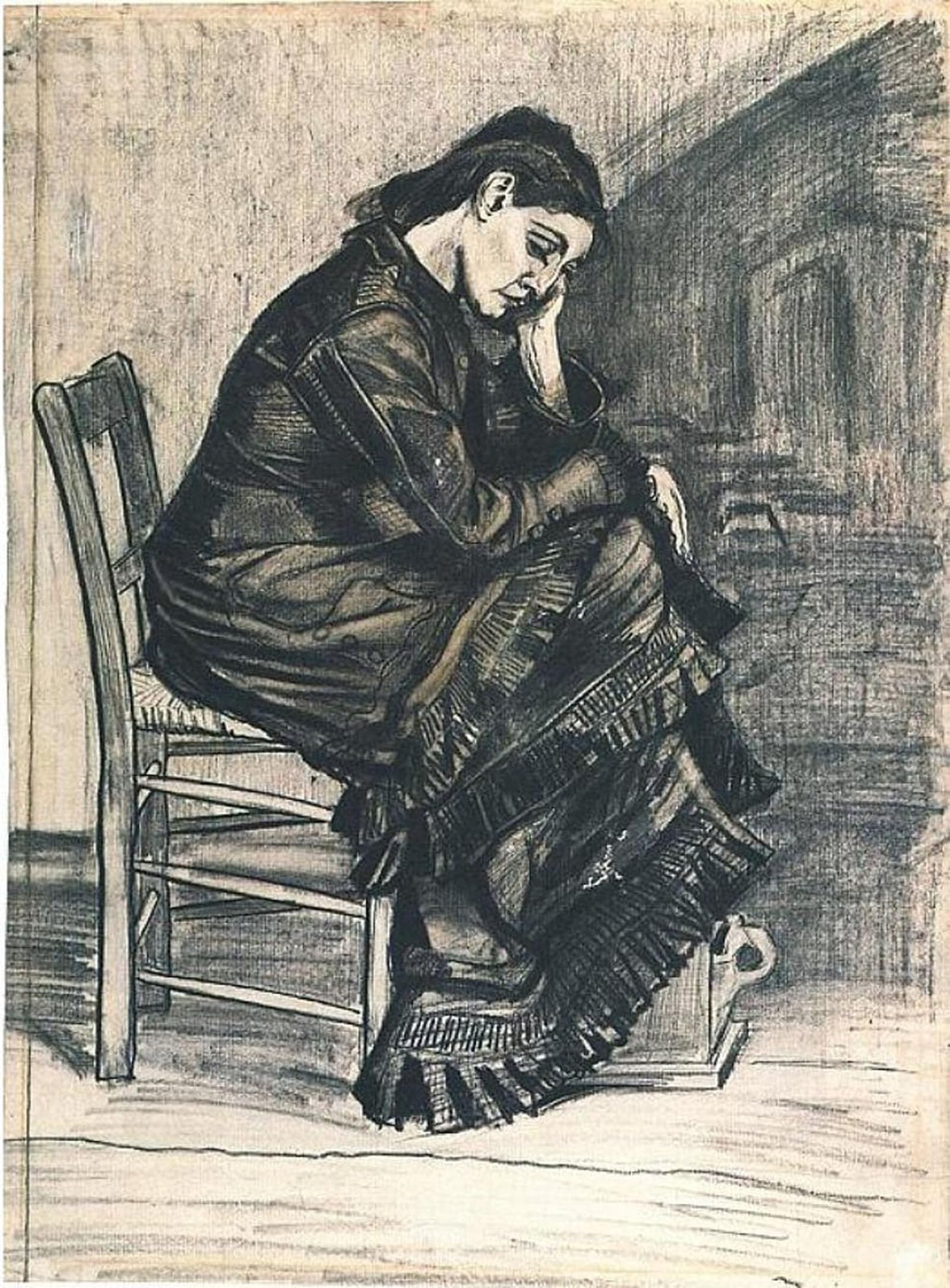 ARTXLXXBN Famous Print Painting Colorful Art Print Woman Mourning Vincent Canvas Art Decorations for Home Decor 60x90cm