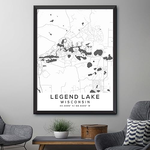 Miniatura 4 de Mapa de Legend Lake, Wisconsin, Light 2 (12x16)
