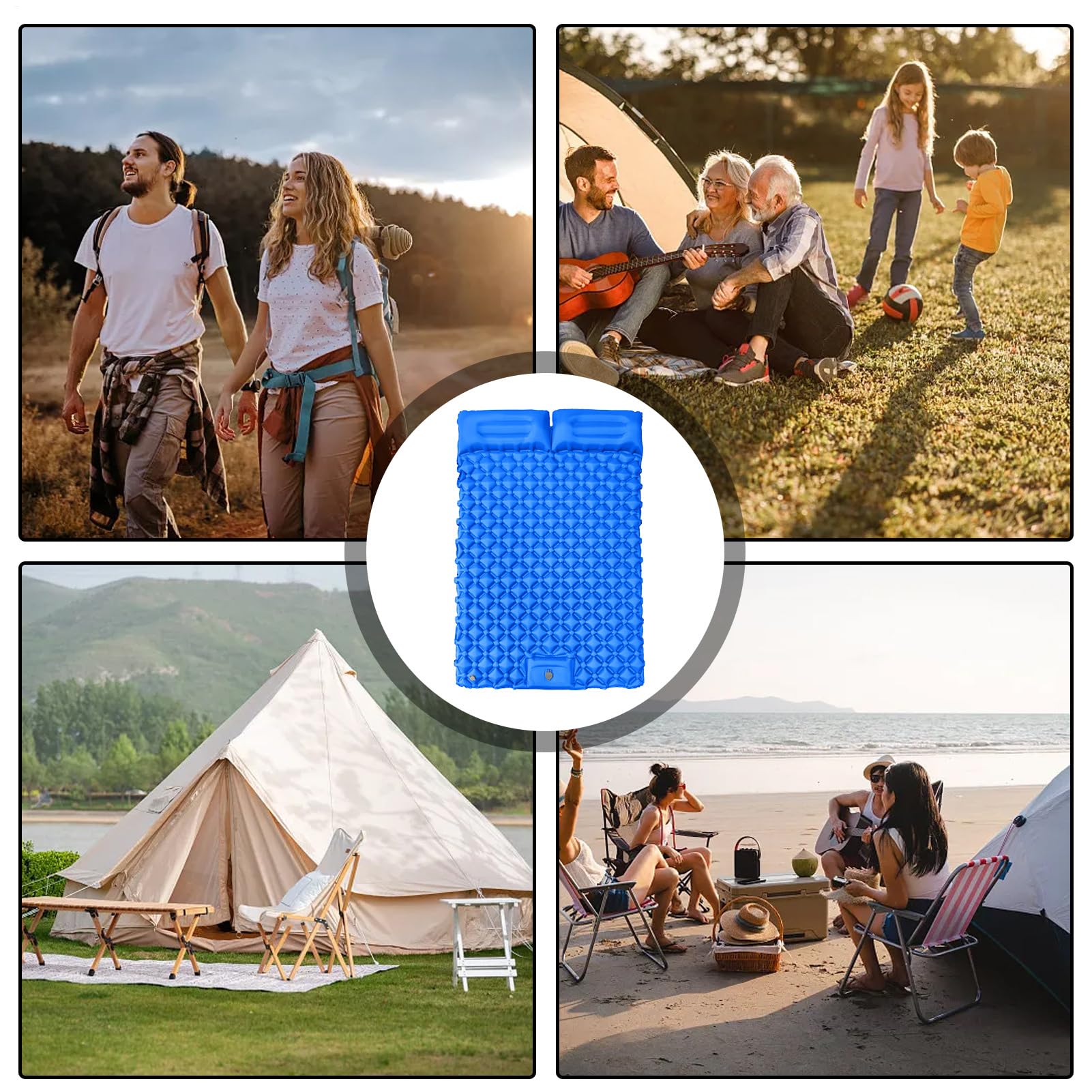 Materac Do Spania Na Camping Napowietrzany Materac Turystyczny Z Wbudowaną | Akcesoria Turystyczne Do Wędrówek Podróży Namiotu I Przygód Samochodowych