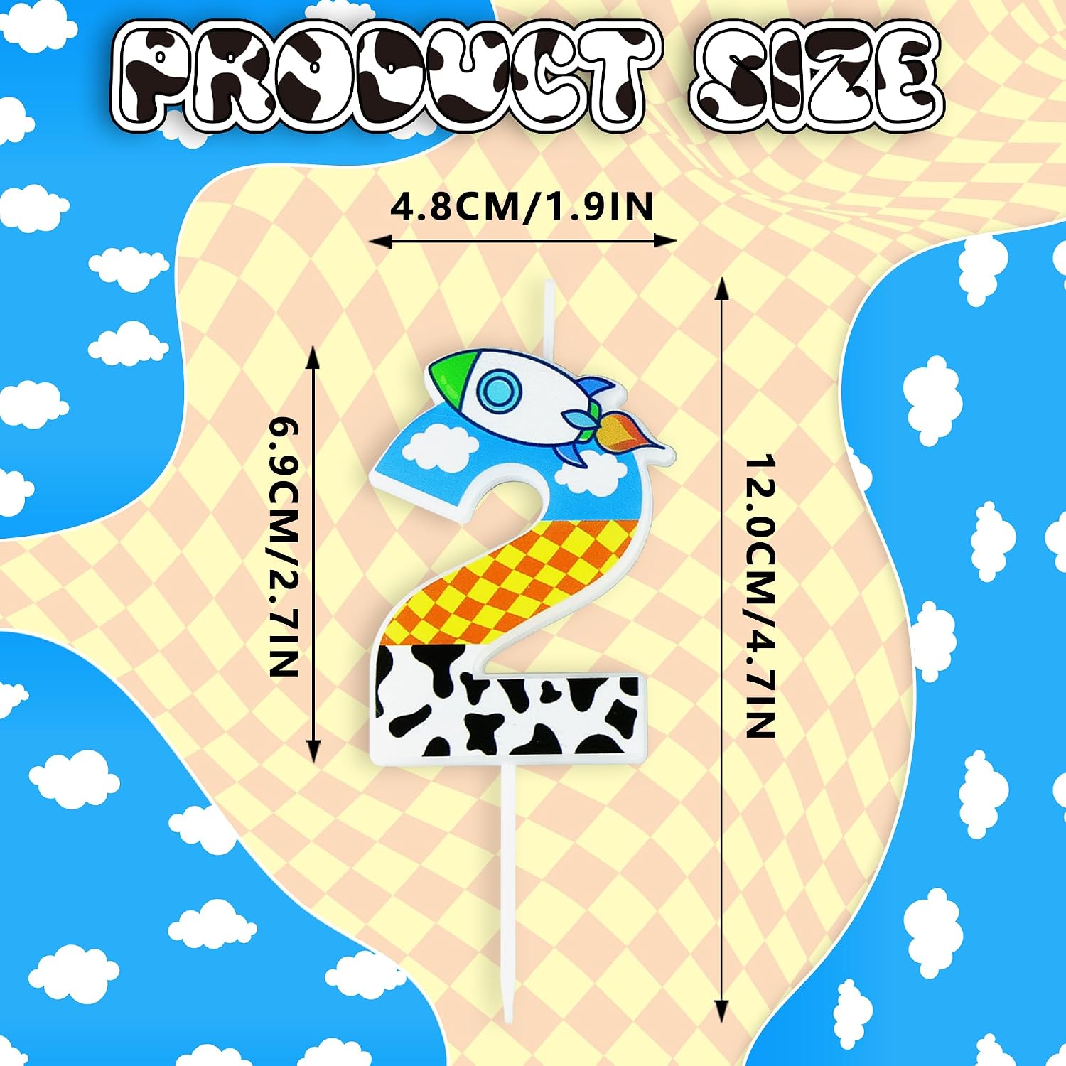 Cartoon Story Birthday Candle Rocket Theme Party Supplies Number 2