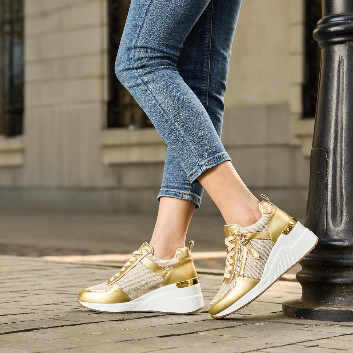 Viscozzy High Heel Wedge Sneakers for Women - Image 3