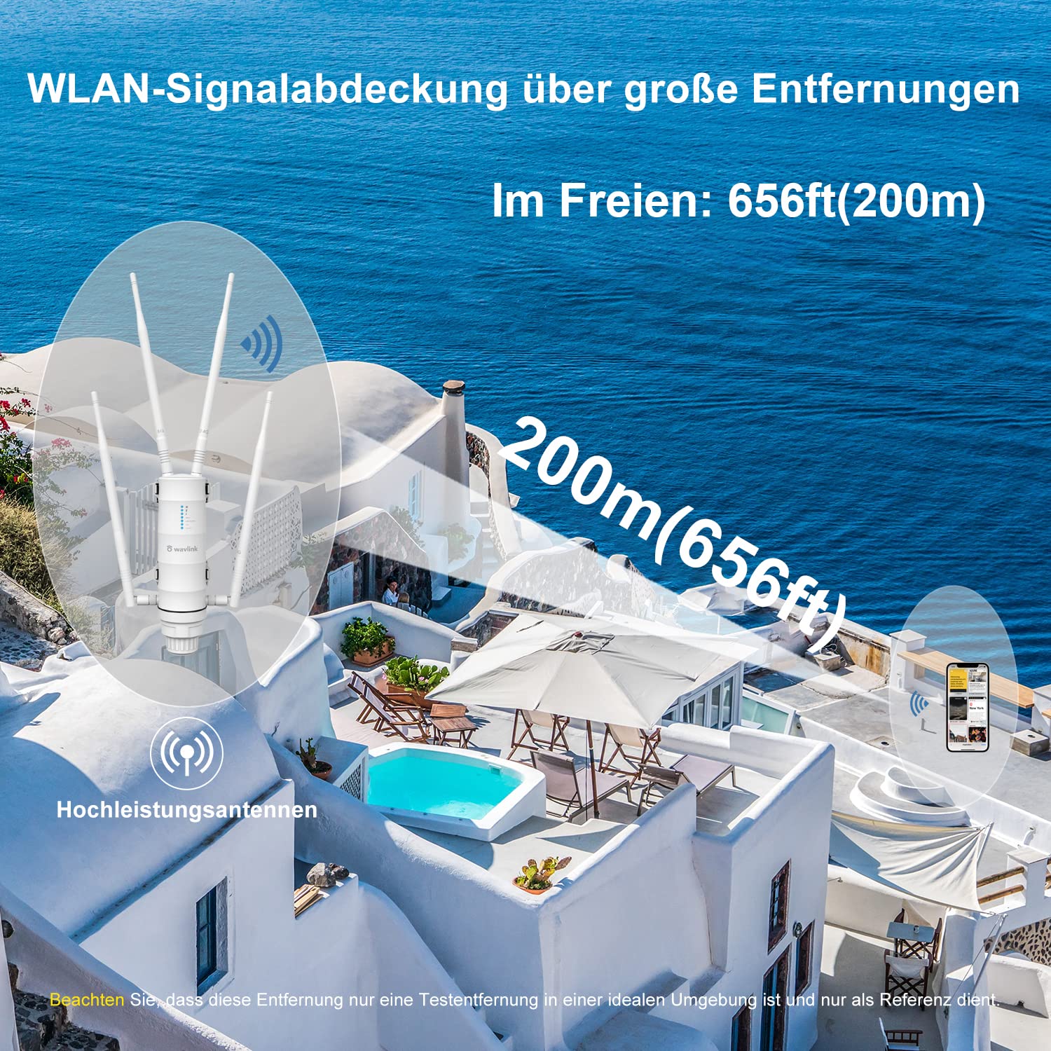 WAVLINK Outdoor WLAN Access Point, Dual Band Verstärker(867Mbit/s 5Ghz, 300Mbit/s 2,4GHz) für Garten/Indoor, WLAN Repeater/WLAN AP/EverythingMesh Agent Modus, wetterfestes Gehäuse