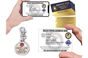 Personalized Service Dog ID Card With Digital Mobile Badge And Federal Law Handout Cards