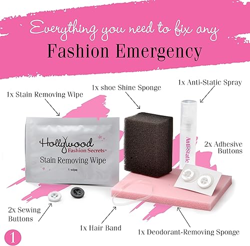 Miniatura 3 de Hollywood Fashion Secrets Kit de emergencia de estilo, tu salvador de armario compacto y sobre la marcha, juego de 14 piezas
