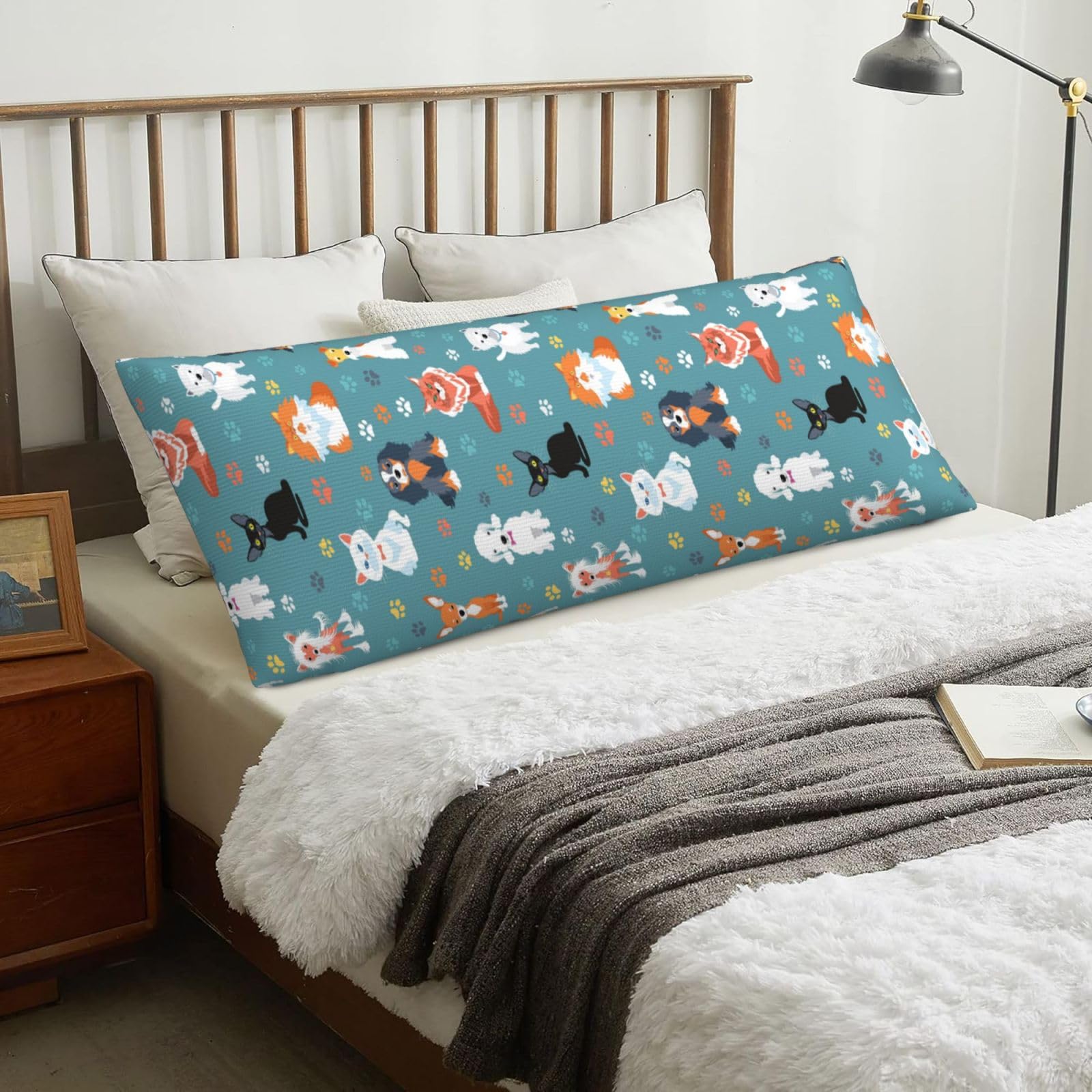 Cute Labrador Dog, Body Pillow Cover with Zipper,Long Body Pillowcase 20 x 60 in