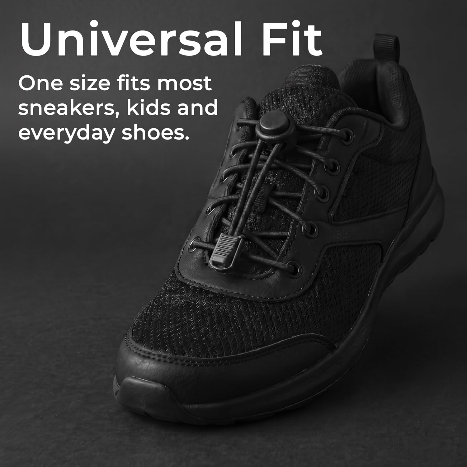 Bread Tie-Free Round Shoelaces with Clips – Cut to Size Elastic No Tie Laces for Sneakers & Running Shoes (One Size)