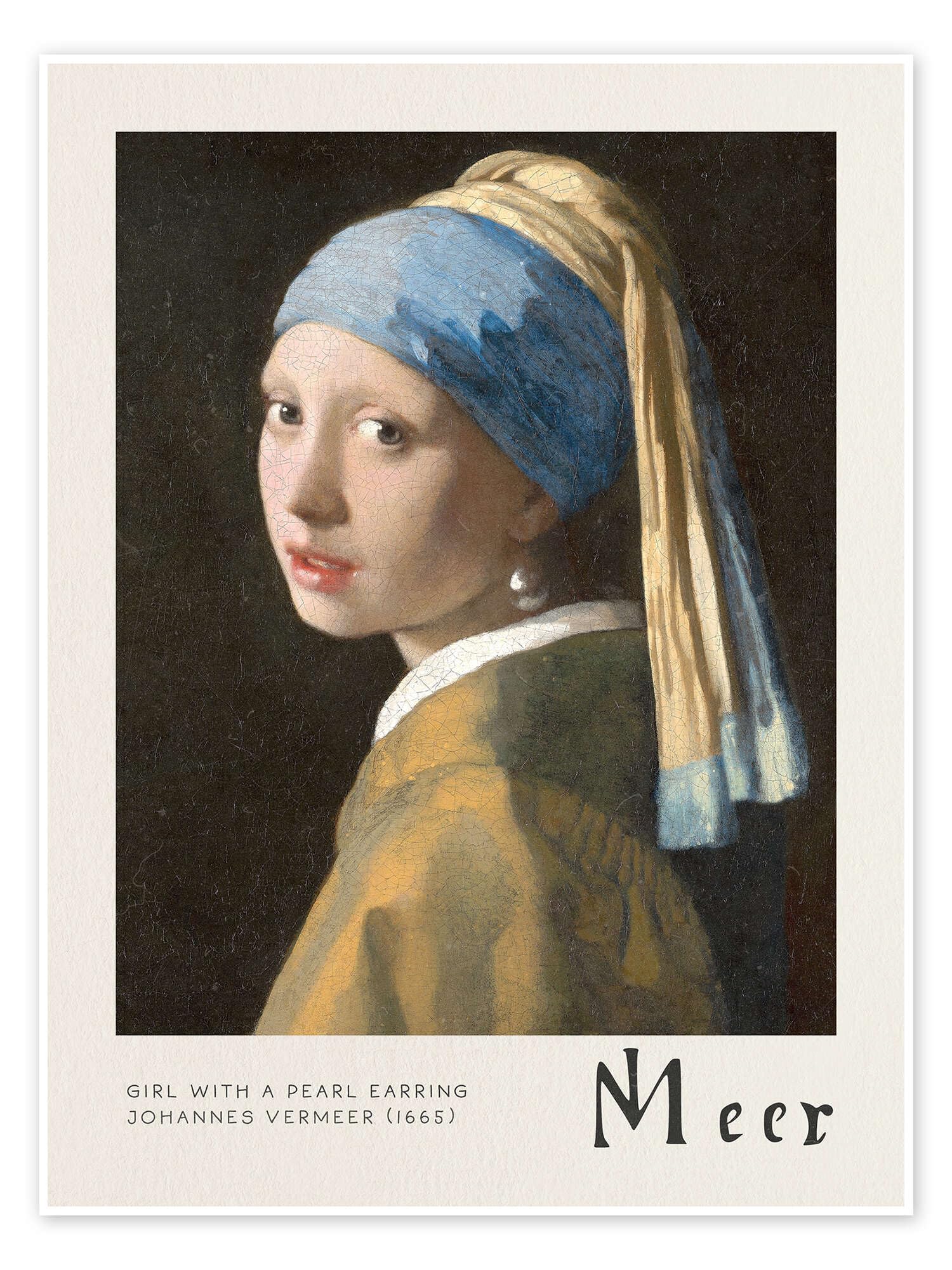 Posterlounge Girl with a Pearl Earring Poster | 90 x 120 cm di Jan Vermeer Quadri Decorazione per pareti