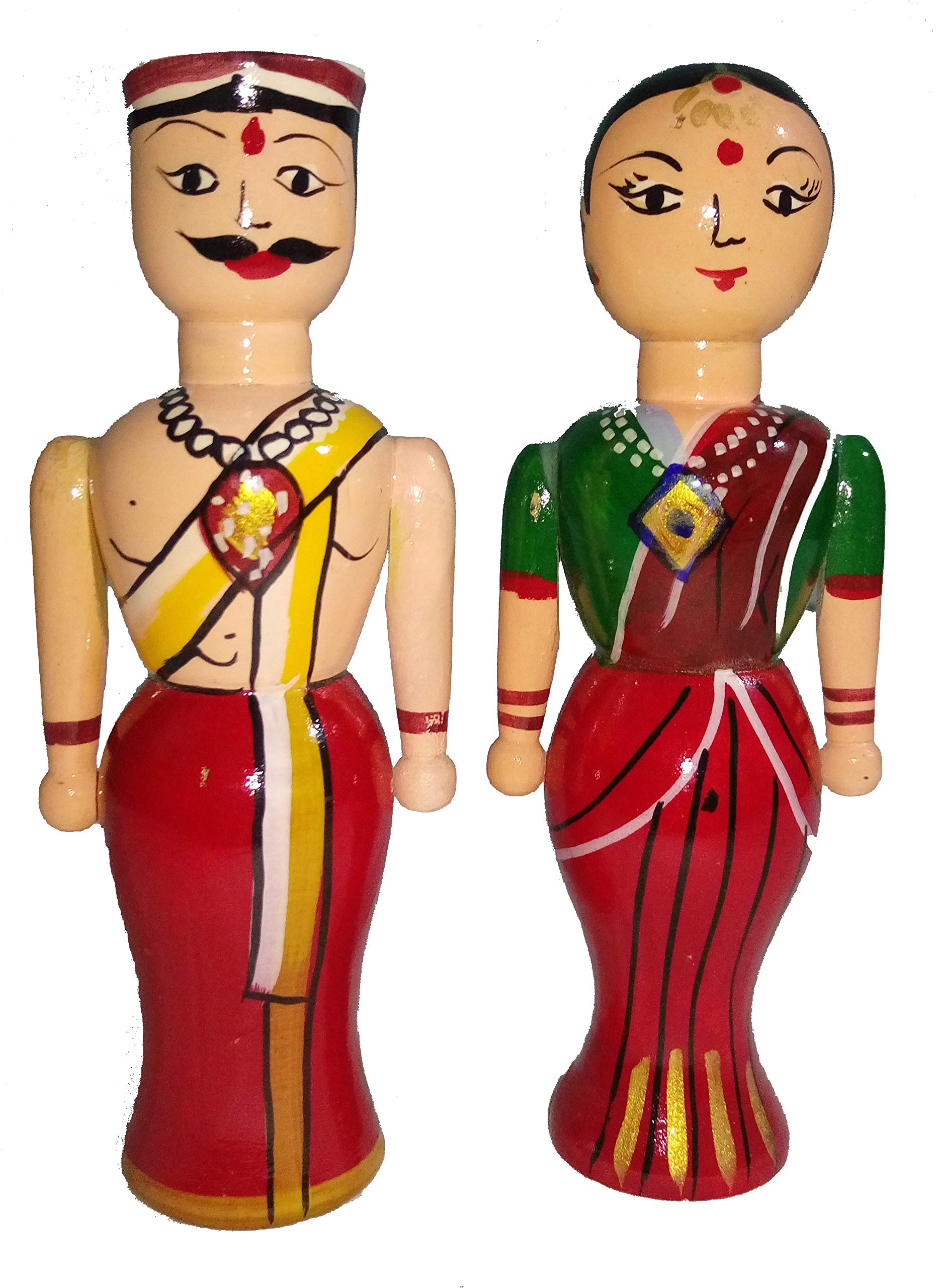 Crafts India Handcrafted channapatna Wooden Couple Dolls / Toys (B07PWQ26DX) Amazon Price History, Amazon Price Tracker
