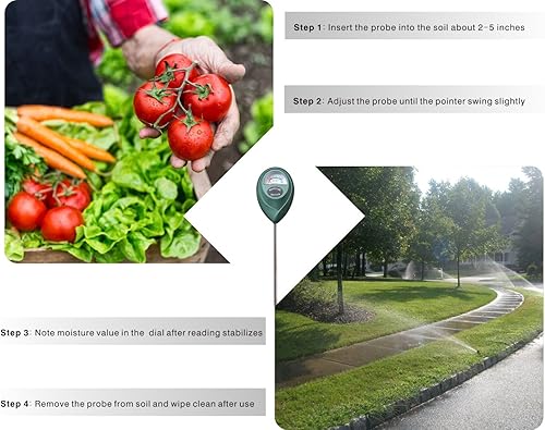 Miniatura 4 de XLUX Medidor de humedad del suelo Medidor de agua, higrómetro para jardinería, agricultura