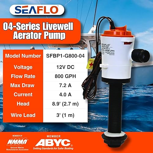 Miniatura 2 de Seaflo Bomba Livewell en ángulo de 12v 800 GPH