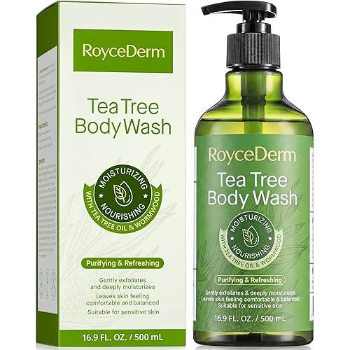 Roycederm Antifungal Body Wash & Soap, Antibacterial, Tinea Versicolor, Tea Tree Body Wash, Back Acne, Folliculitis, For Jock Itch, Athletes Foot, Body Odor, Ringworm