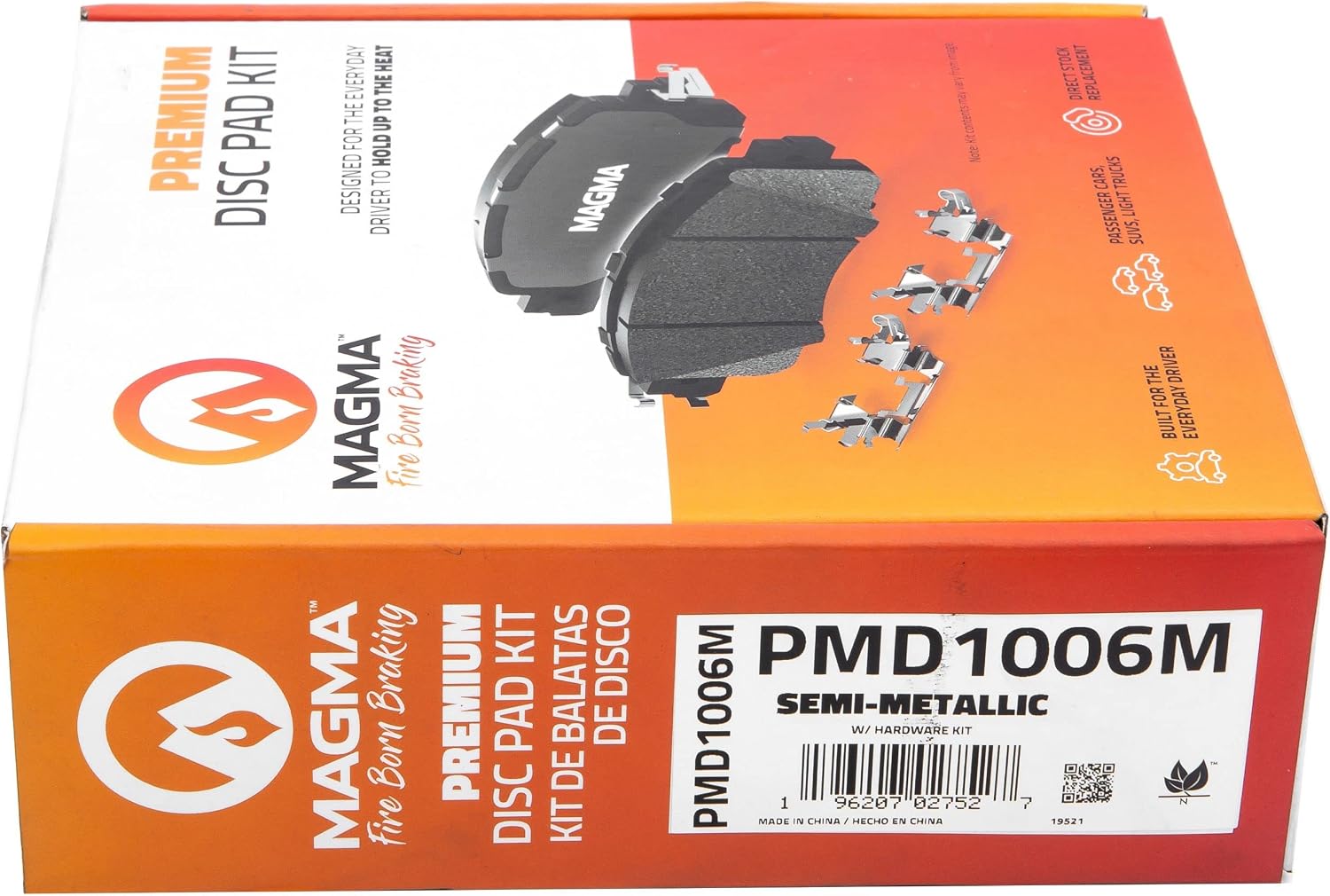 MAGMA Premium PMD1006M Semi-Metallic Brake Pads, Rear