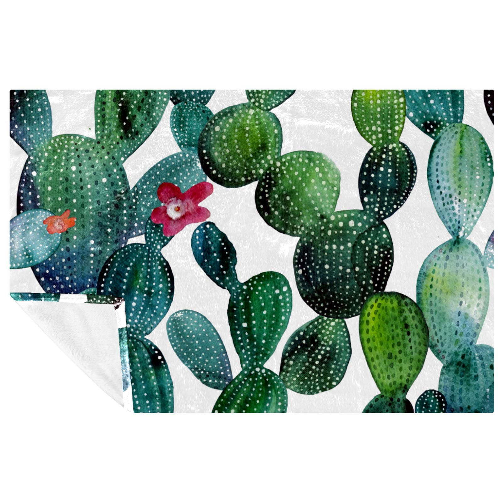 Couverture motif cactus aquarelle de lit finition haut de gamme