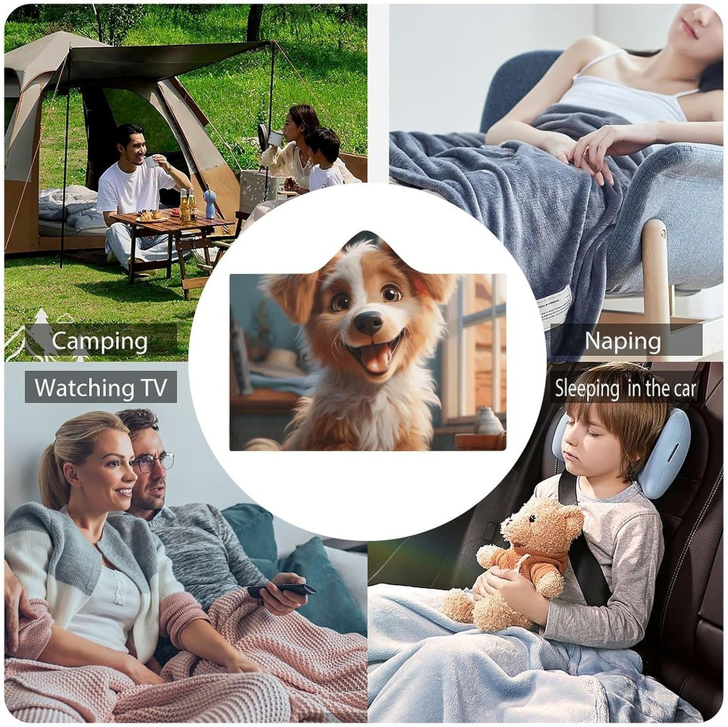 Cute Dog Wearable Hooded Blanket, Ultra Soft Arctic Velvet Cape Cloak Unisex - Cozy Wearable Blanket