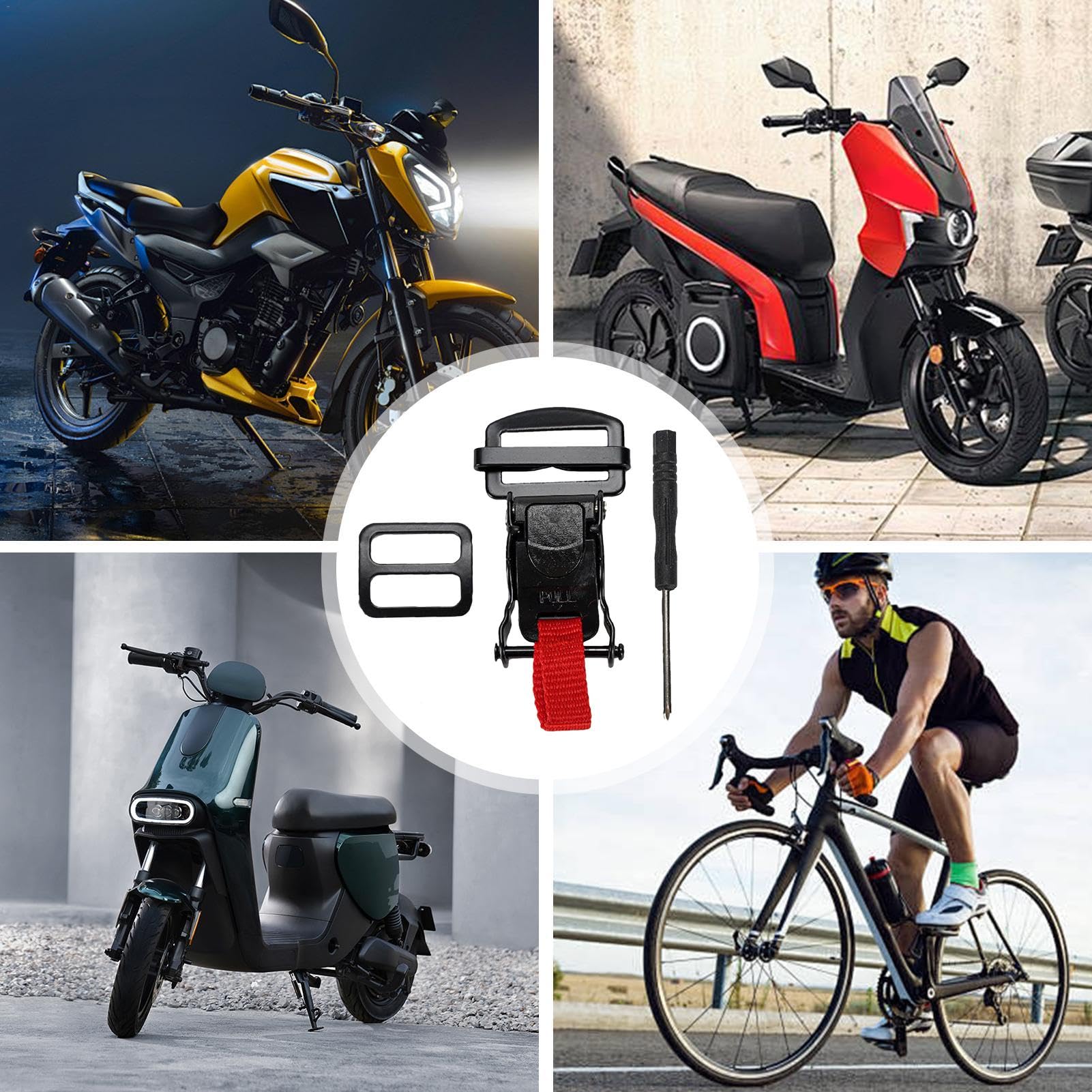 Kit fibbia a sgancio rapido per caschi da moto, per caschi sicuri con clip a sgancio rapido a doppia D | Fibbia a sgancio rapido veloce, per caschi da moto da indossare ogni giorno