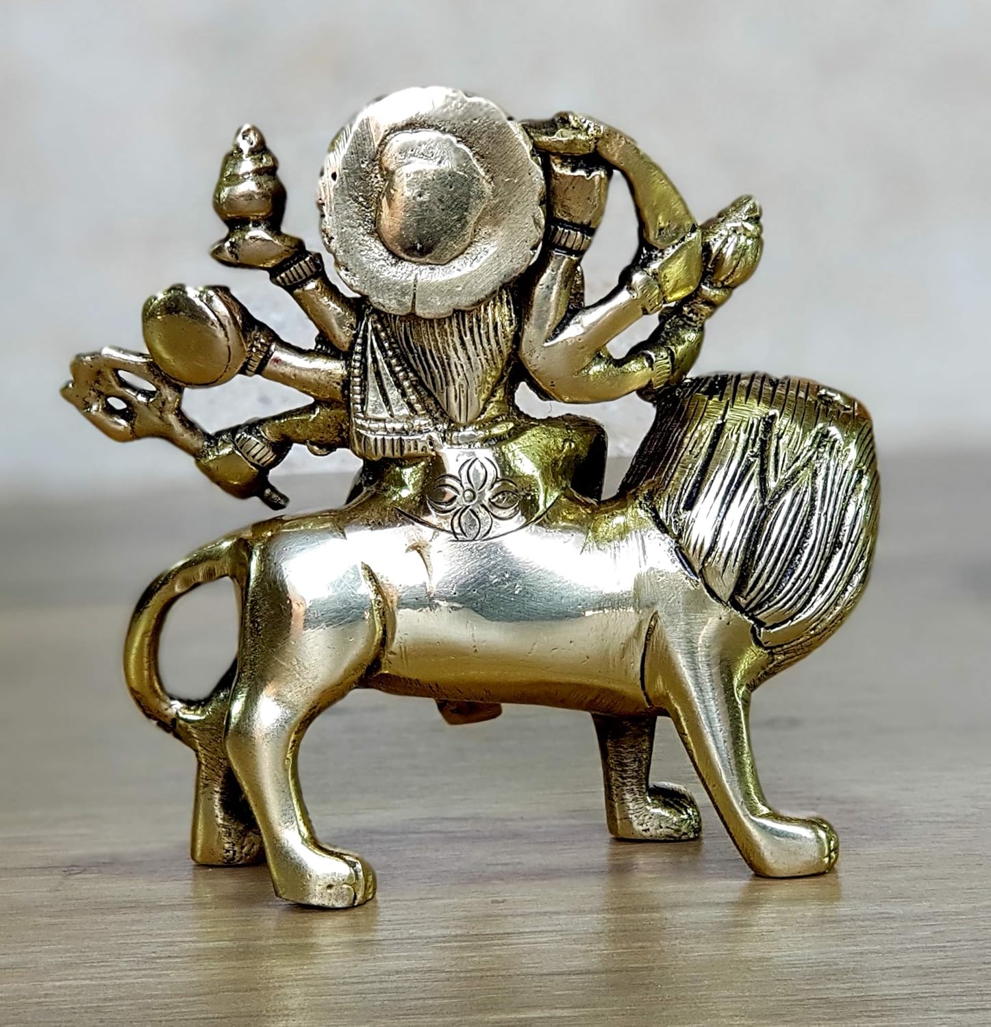 Size 4.6 eSplanade Brass Maa Durga/MATA Rani Idol, Statue, moorti, murti for Home Mandir and Home Decor (4.6 Inches)