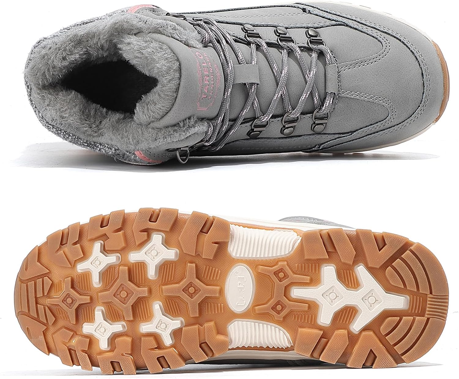 TARELO Womens Hiking Boots Fur Lined Snow Shoes Winter Warm Ankle Booties Lady Non Slip Walking Fashion Boot - Image 5