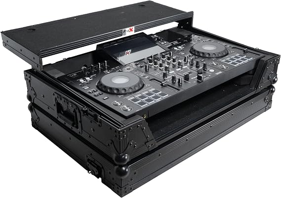 ProX XS-XDJRX3WLTBL ATA Flight Case For Pioneer DDJ-REV5 XDJ-RX3 DJ Controller w/Laptop Shelf, 1U Rack Space & Wheels Black