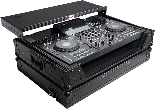 ProX XS-XDJRX3WLTBL ATA Flight Case For Pioneer DDJ-REV5 XDJ-RX3 DJ Controller w/Laptop Shelf, 1U Rack Space & Wheels Black