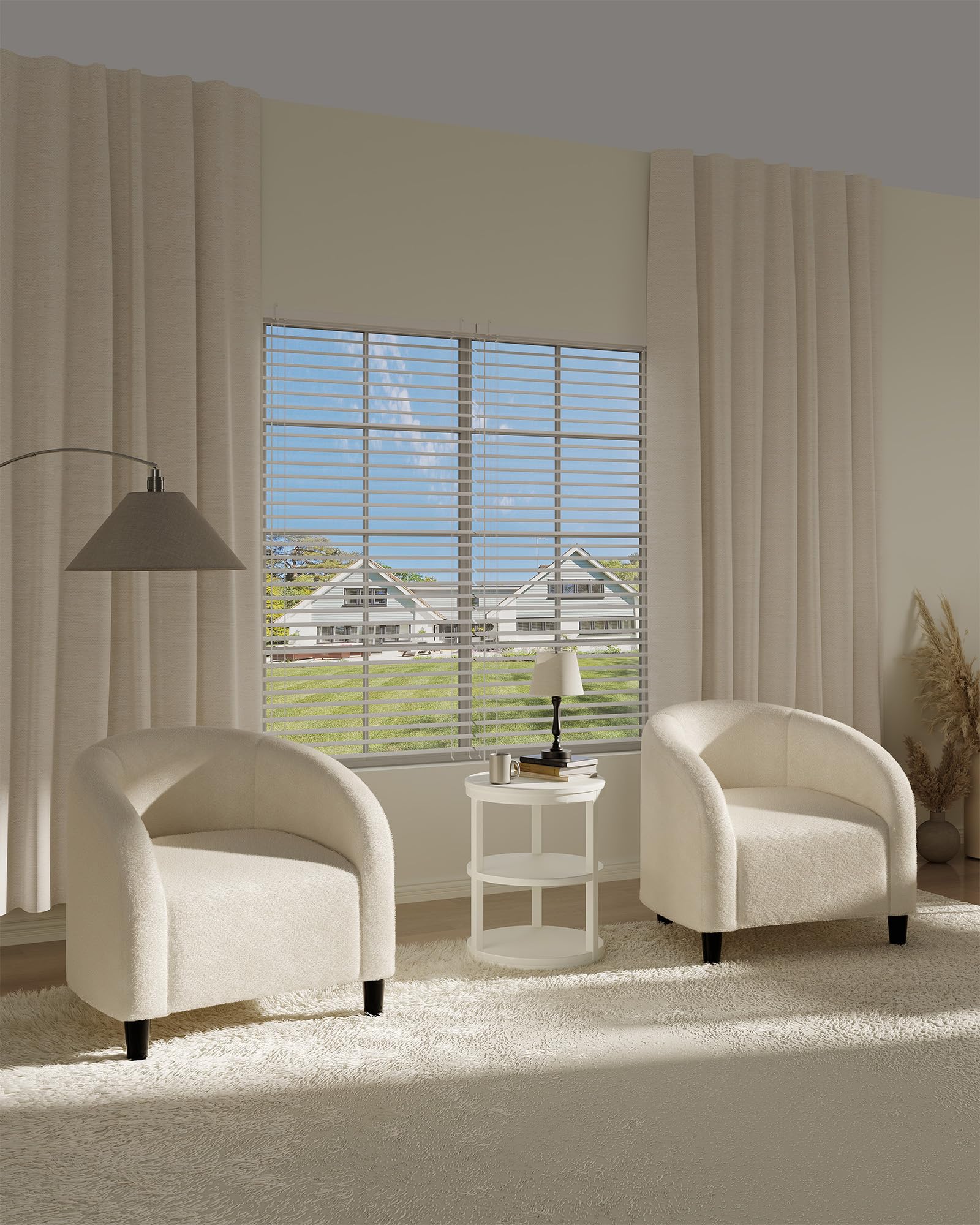 GarveeHome Loungesessel mit Leinenoptik, Relaxsessel für Wohnzimmer | Samtstoff, Gepolstert, Wohnzimmer, Schlafzimmer, Leseecke