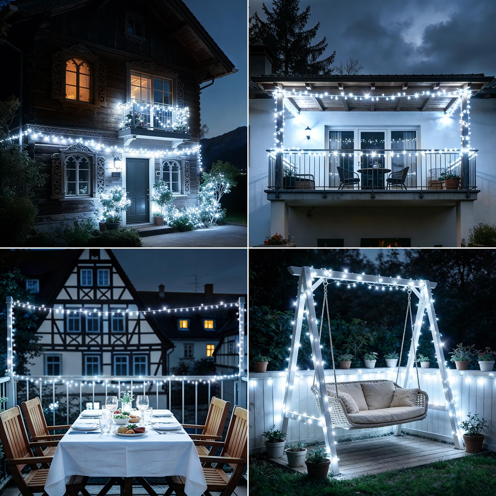 42m 1400 LED Lichterkette Außen Weiß Lichterkette Outdoor Wasserdicht 8 Modi mit Fernbedienung und Timer, Lichterkette Innen für Party Hochzeit Ostern Garten Balkon Weihnachtsbaum deko