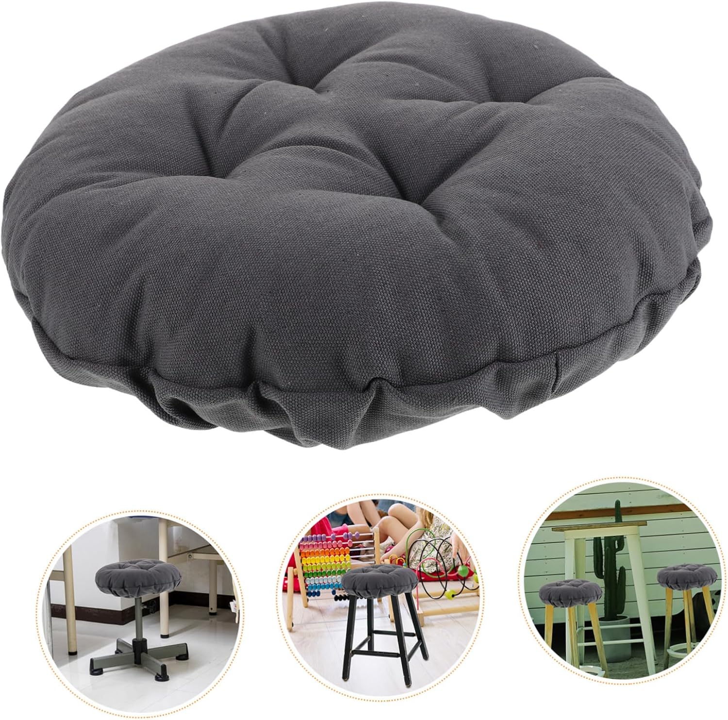Alipis Round Barstool Cushion Cover Elastic Band Soft and Washable Seat Cover for Wooden Metal Stools Comfortable Padded Design Deep