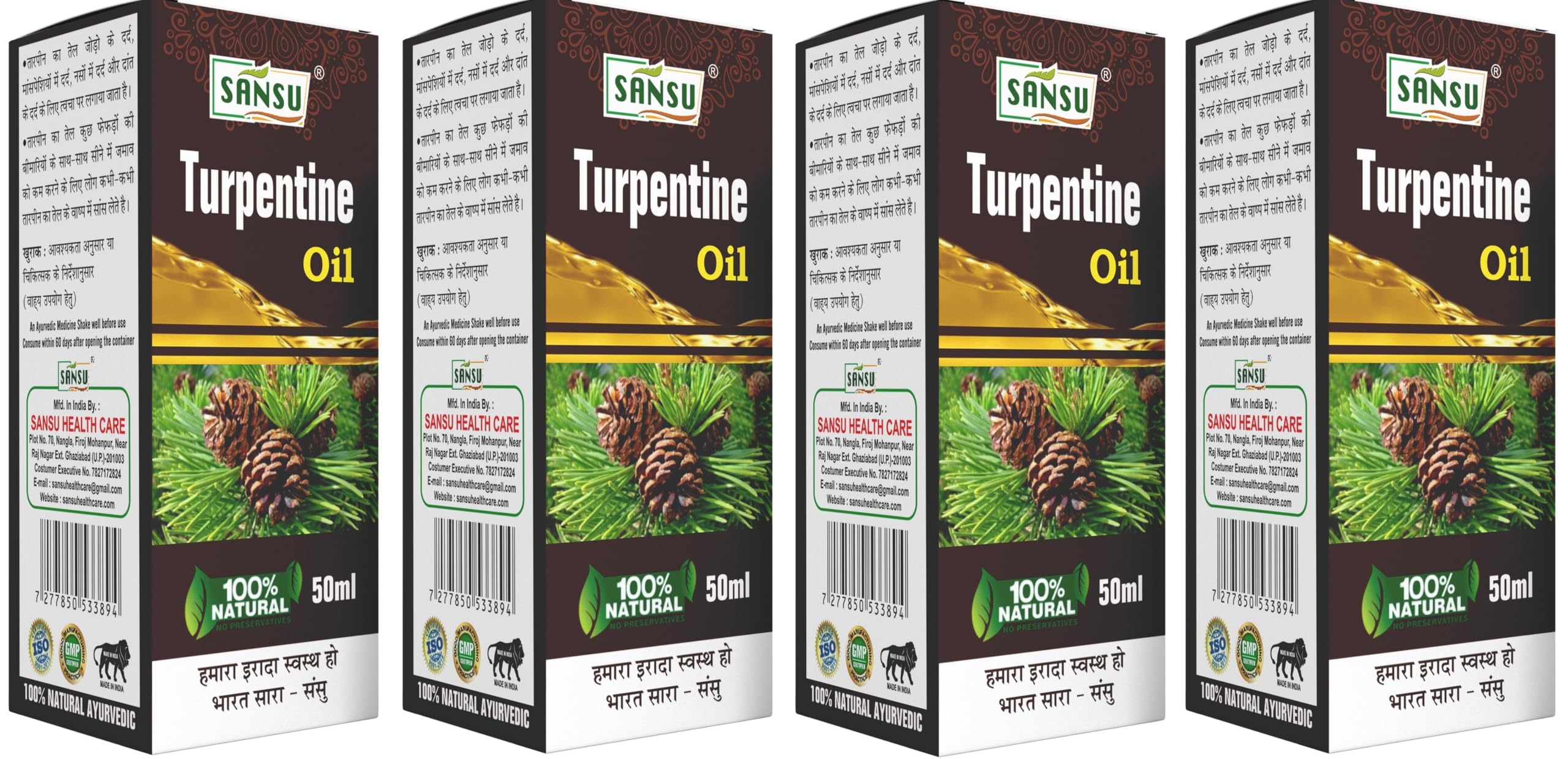 Sansu TURPENTINE OIL 50ML (PACK OF 4) | Pure & Natural | Ayurvedic.-picture-36