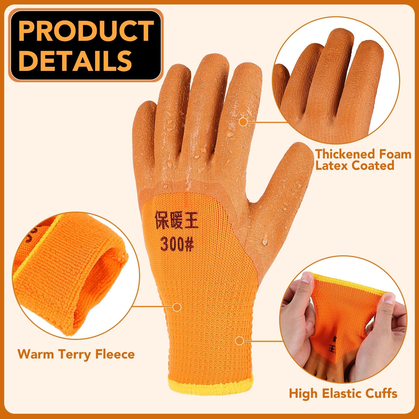 10 pares de guantes de trabajo de invierno impermeables para hombre, guantes de congelador con agarre antideslizante, guantes con aislamiento térmico, guantes de trabajo para invierno, clima frío,