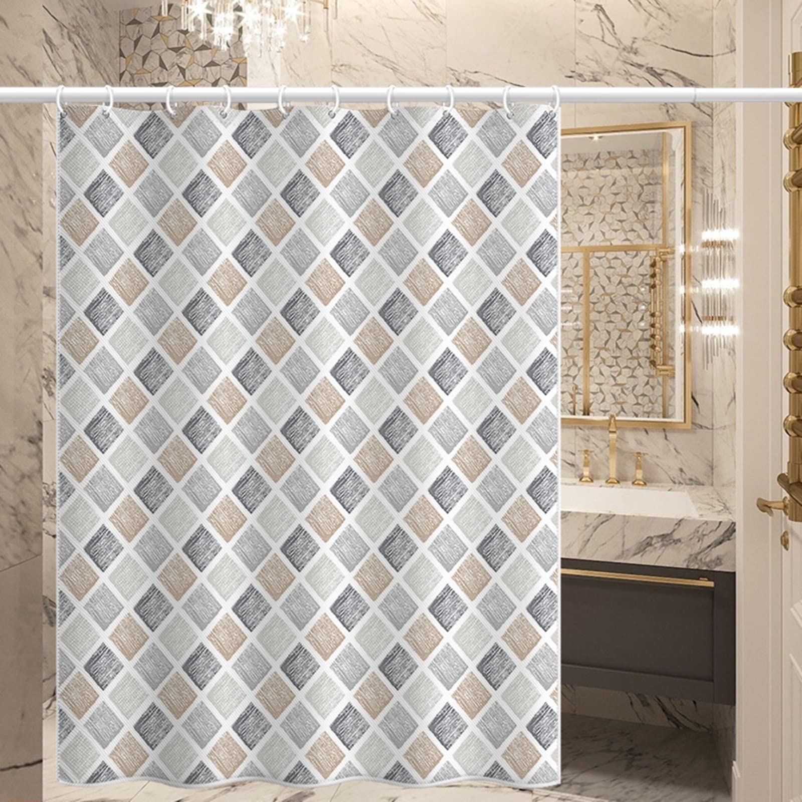 Rideau douche anti moisissure KnSam en polyester impermeable pour grande douche