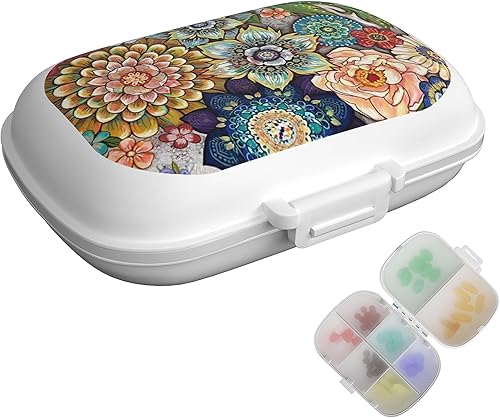 Pastillero de viaje, 8 compartimentos, pastillero portátil para bolso, organizador diario de pastilleros para guardar vitaminas, suplementos, aceite