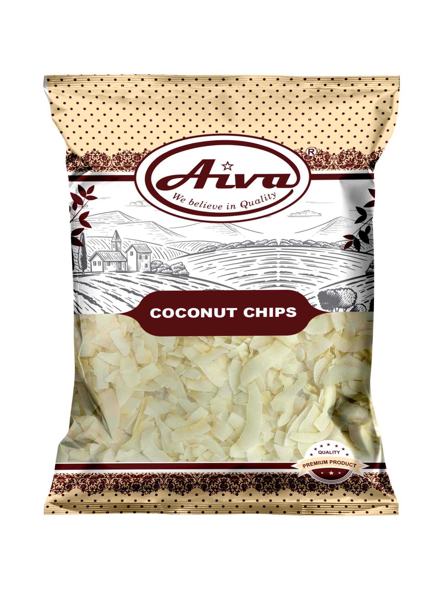 Aiva Unsweetened Raw Coconut Chips 5 LB Bulk | Premium Quality for Baking, Cooking & Snacking