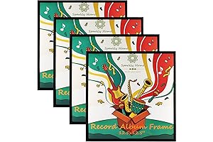 Show Vinyl Music Heritage with Luxury 4-Pack 12.5x12.5 Inch Record Album Frames in Pristine Black