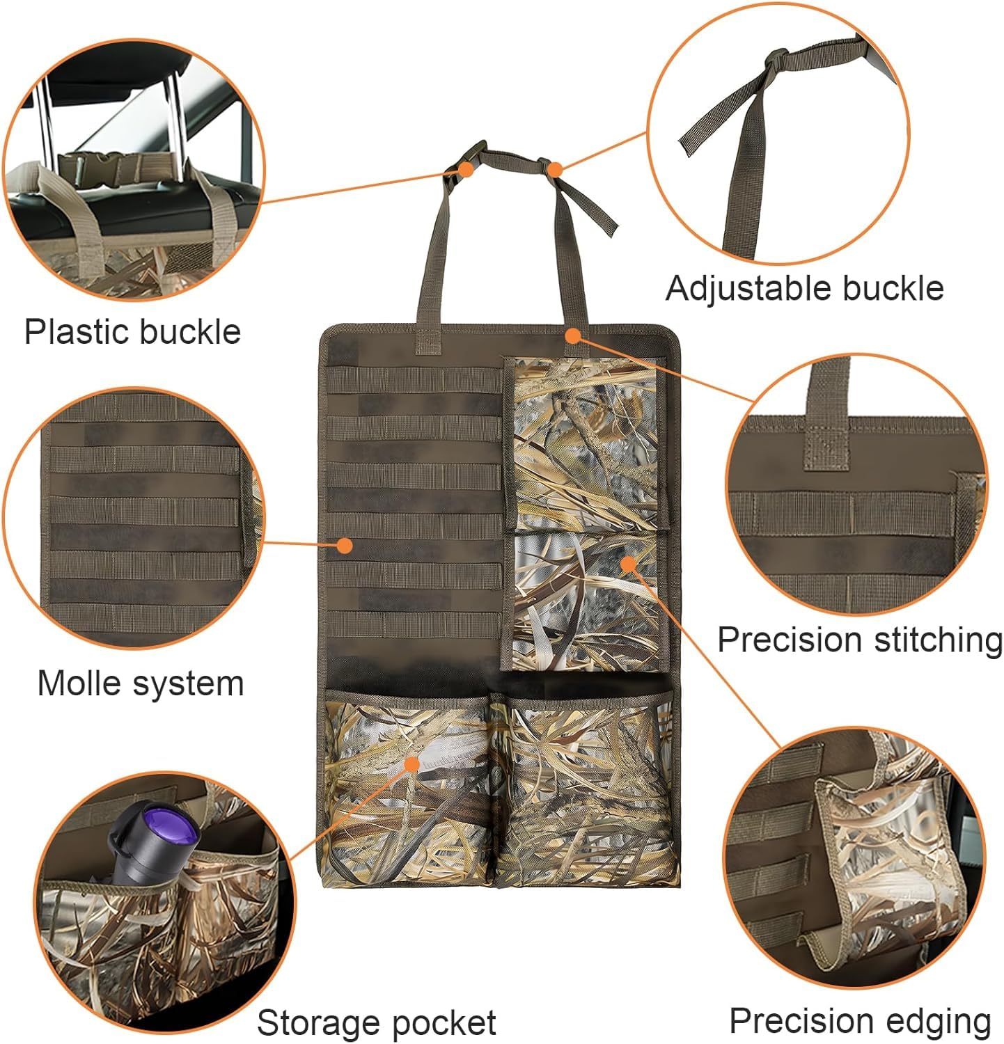 aiGear Auto Rücksitz Waffenständer Organizer mit MOLLE-Panel 2 Pack