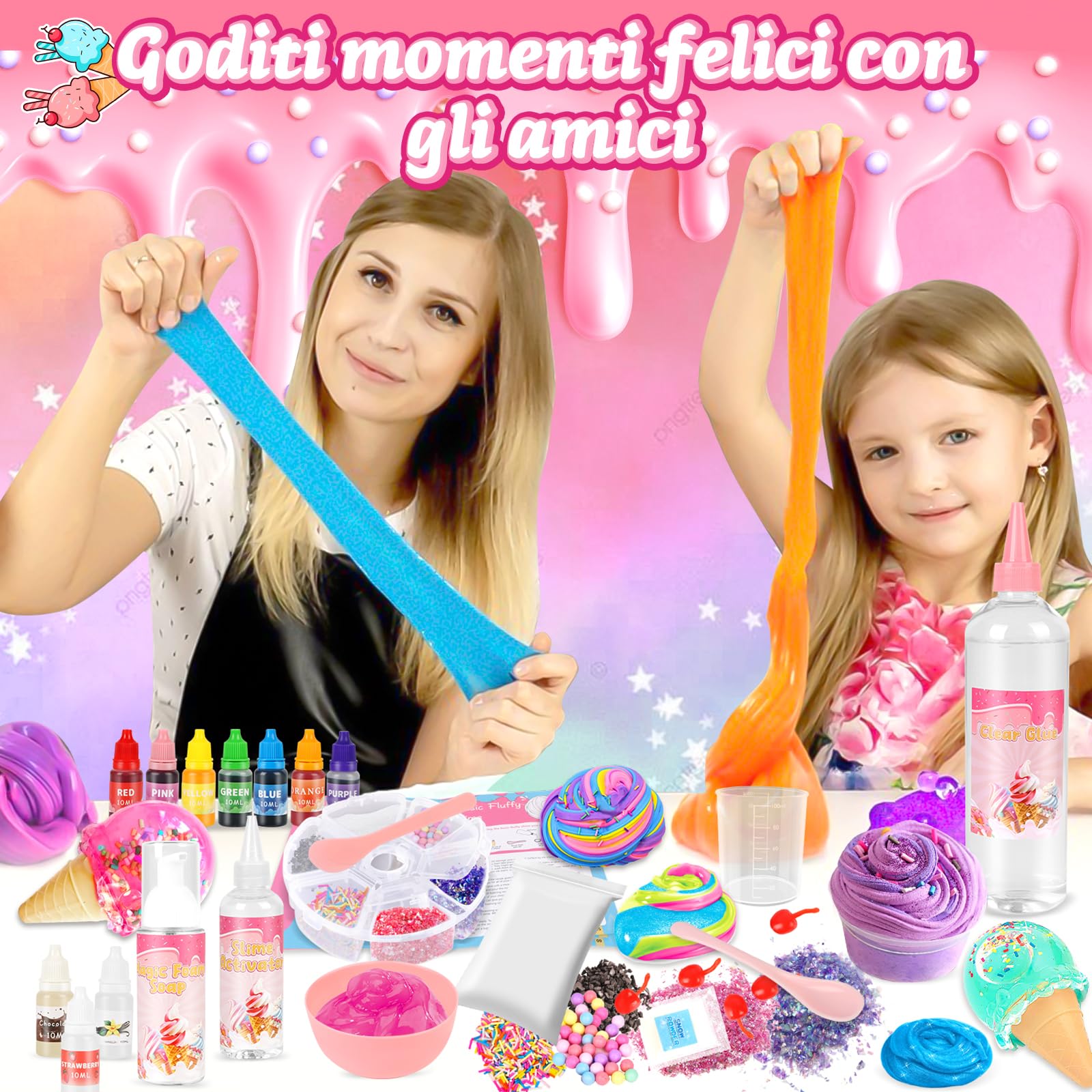 Herefun KitSlime Fai Da Te per Bambini, Fabbrica Slime Bambina, Kit Fluffy