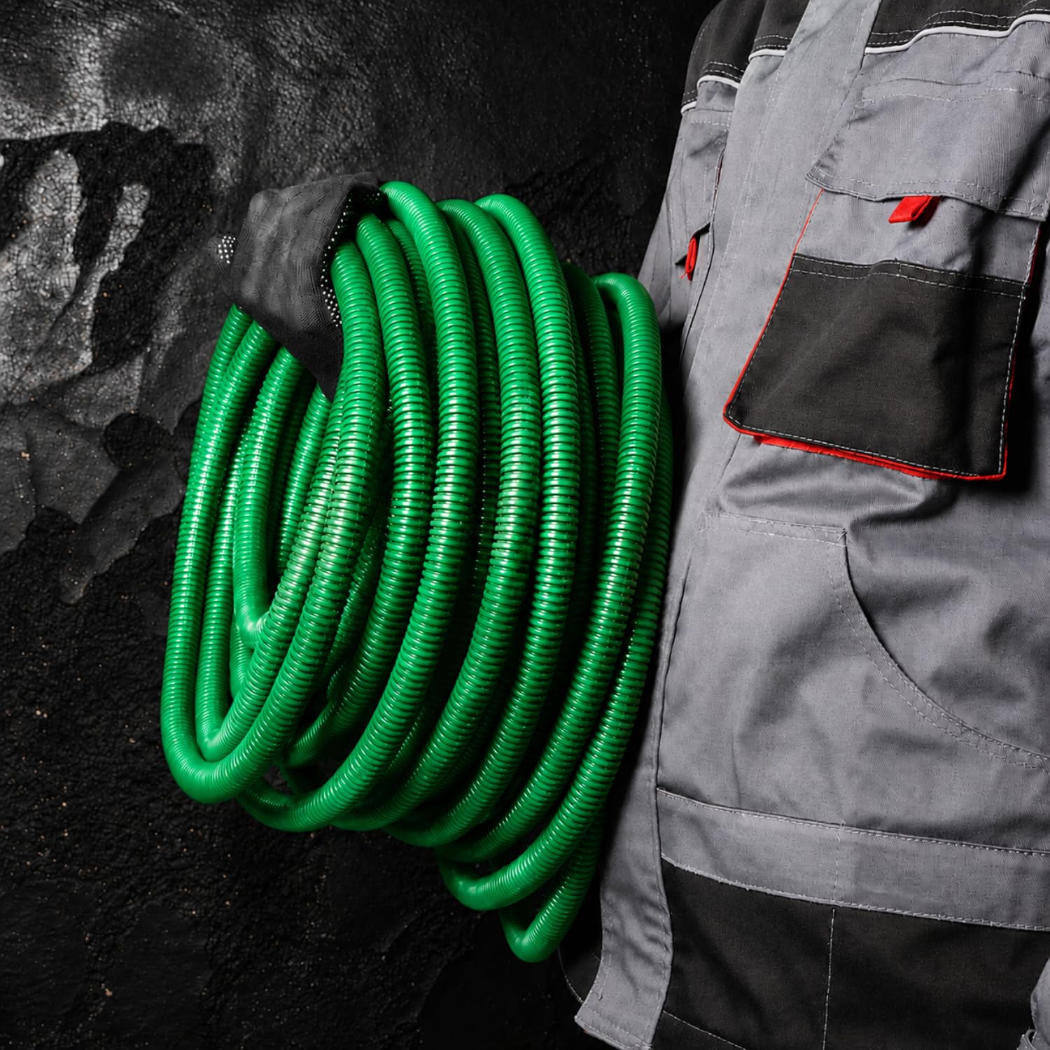 Corrugato da Esterno Ø 25 mm x 50 m Guaina per Cavi Elettrici Tubo Corrugato Esterno Verde Pieghevole Protettivo Isolante Autoestinguente Flessibile in PVC Raccogli Cavi per Casa Auto Ufficio
