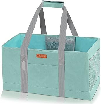WONDAY Utility Tote, Extra Large Utility Tote Bag, Reusable Grocery Bags Foldable, Large Tote Bag With Handles Shopping Bags for Groceries, Picnic, Beach, Laundry Green