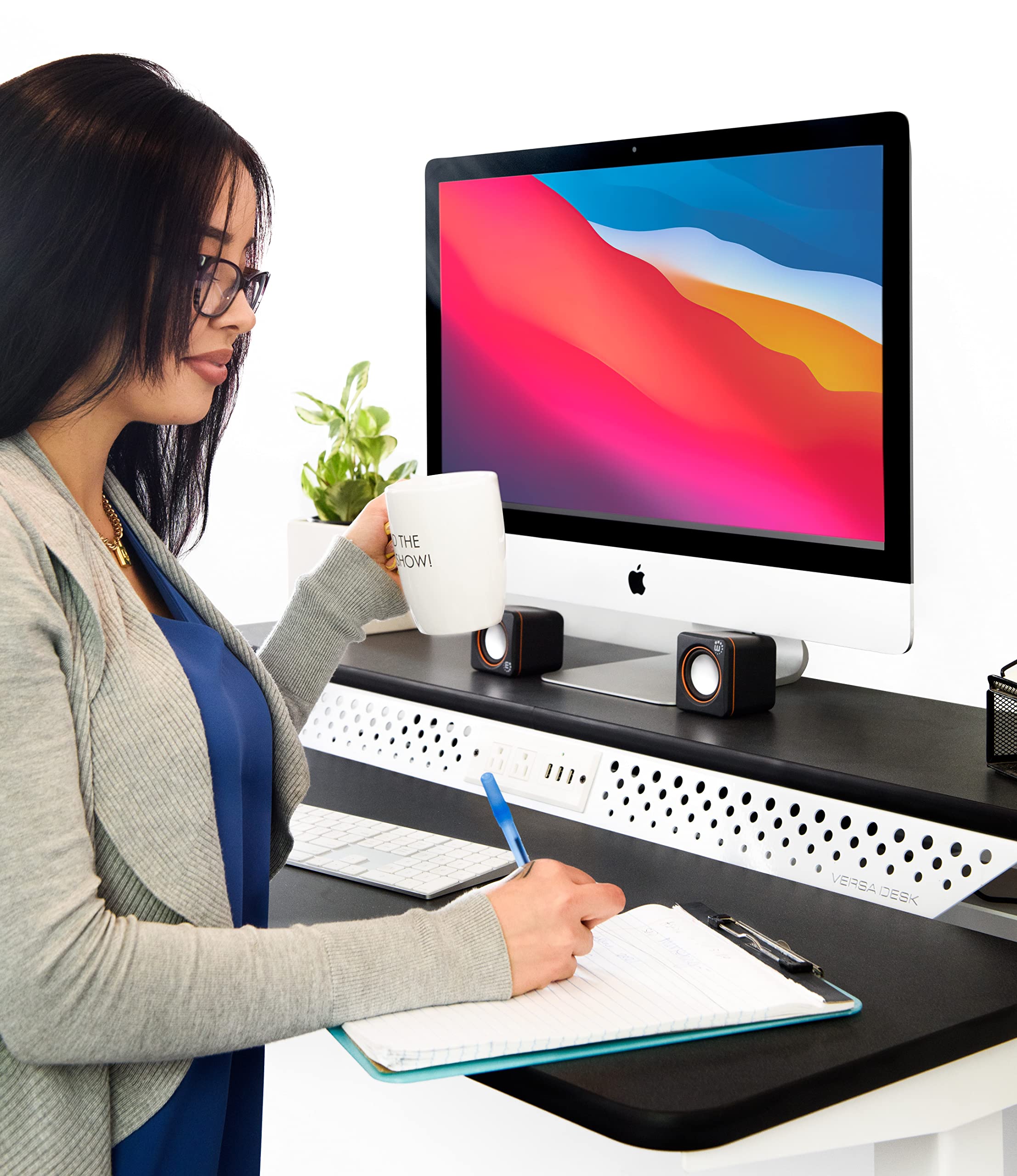 VERSADESK 48 Wide Powerlift Split-Level Electric Standing Desk Height Adjustable Sit Stand Desk for Work Office or Home — view 7