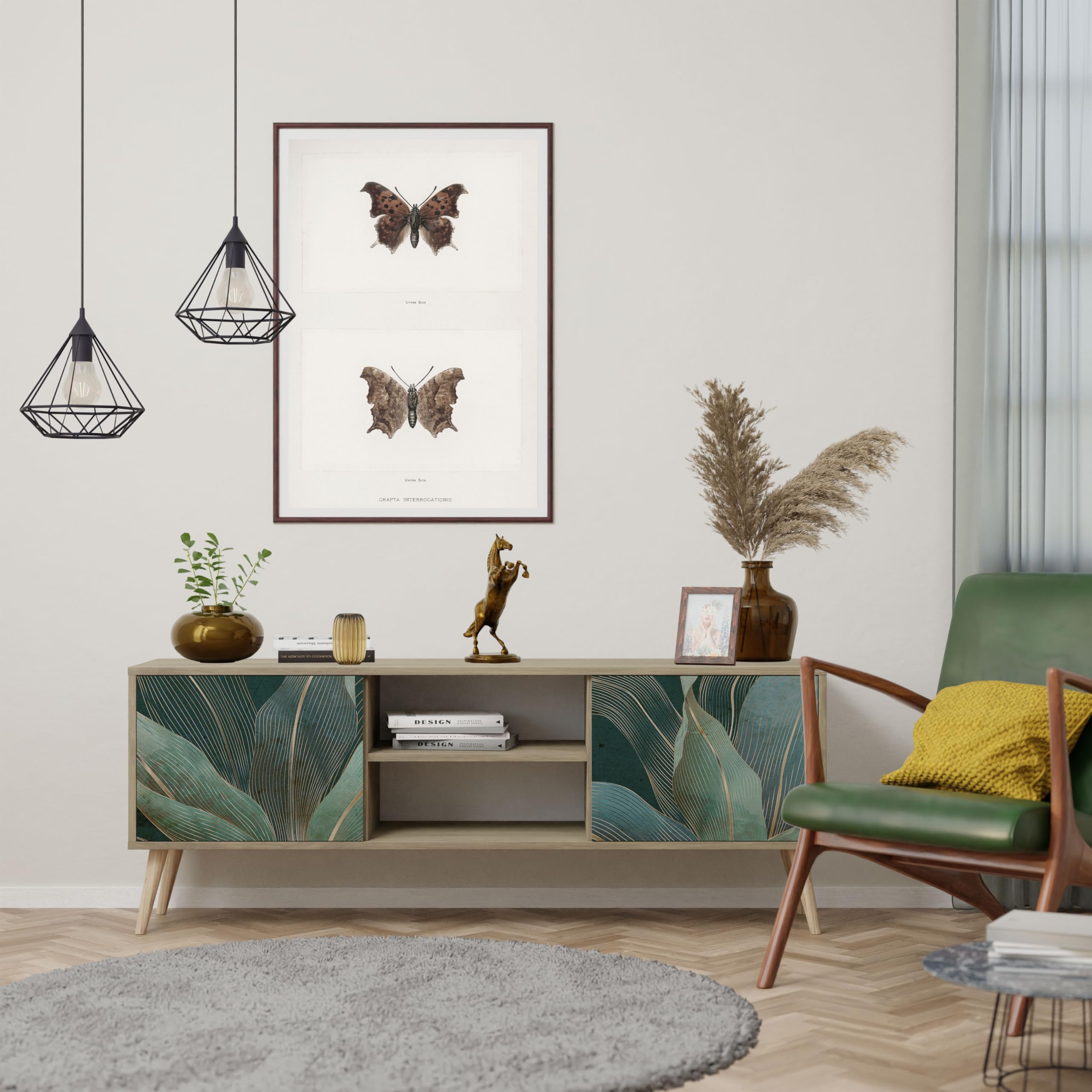 HEALANCY Mobile Porta TV Moderno – Mobile Supporto TV Basso - Credenza con Ante per Soggiorno, Design Contemporaneo, 161x42x38 cm