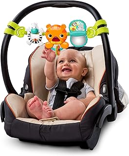 Bright Starts Take Along Musical Carrier Baby Activity Toy Bar, Hanging Car Seat Toy, 4 Fun Melodies, Fine Motor Skill Development Ages Newborn +, Multi-Color