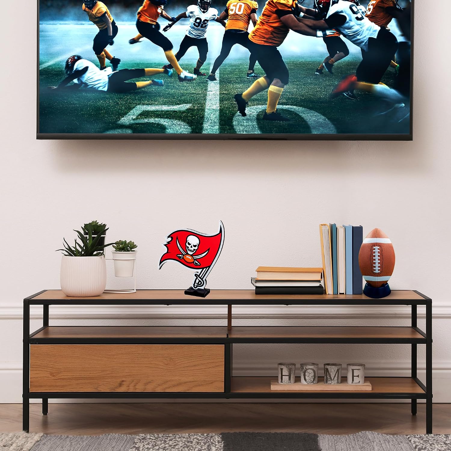 Sporticulture NFL Team Tampa Bay Buccaneers LED Infinity Logo Light - 3D Light Effect, Acrylic Display with UL Plug and Stand