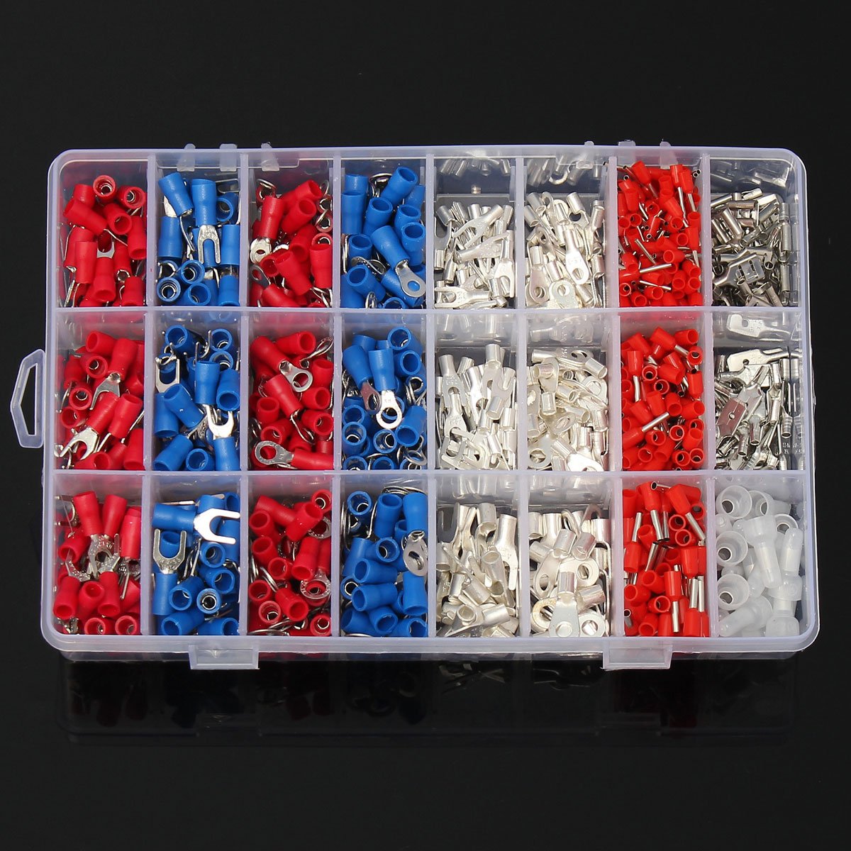 Set Assortito Di Picchetti Per Terminali A Crimpare Isolati Con Connettore A Filo Elettrico 1000Pcs