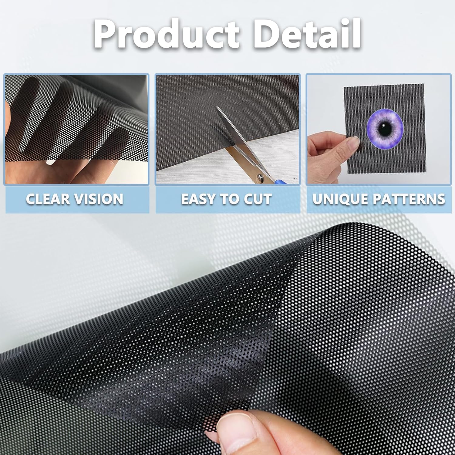 Fursuit Eye Mesh, Printable PVC Plastic Eye Mesh Sheet for Mask 11.81 x 7.87 inches Waterproof Mesh Sheets for Fursuits, Furry Costume Roleplay, Props, Craft Making - 5 Sheets Black