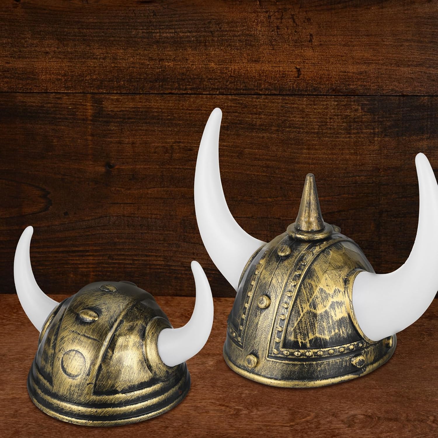 4Pcs Viking Helmet with Ox Horns for Women and Men, Medieval Festival Party Hat, Halloween Cosplay Role Playing Photo Prop, Comfortable Dress-Up Accessory