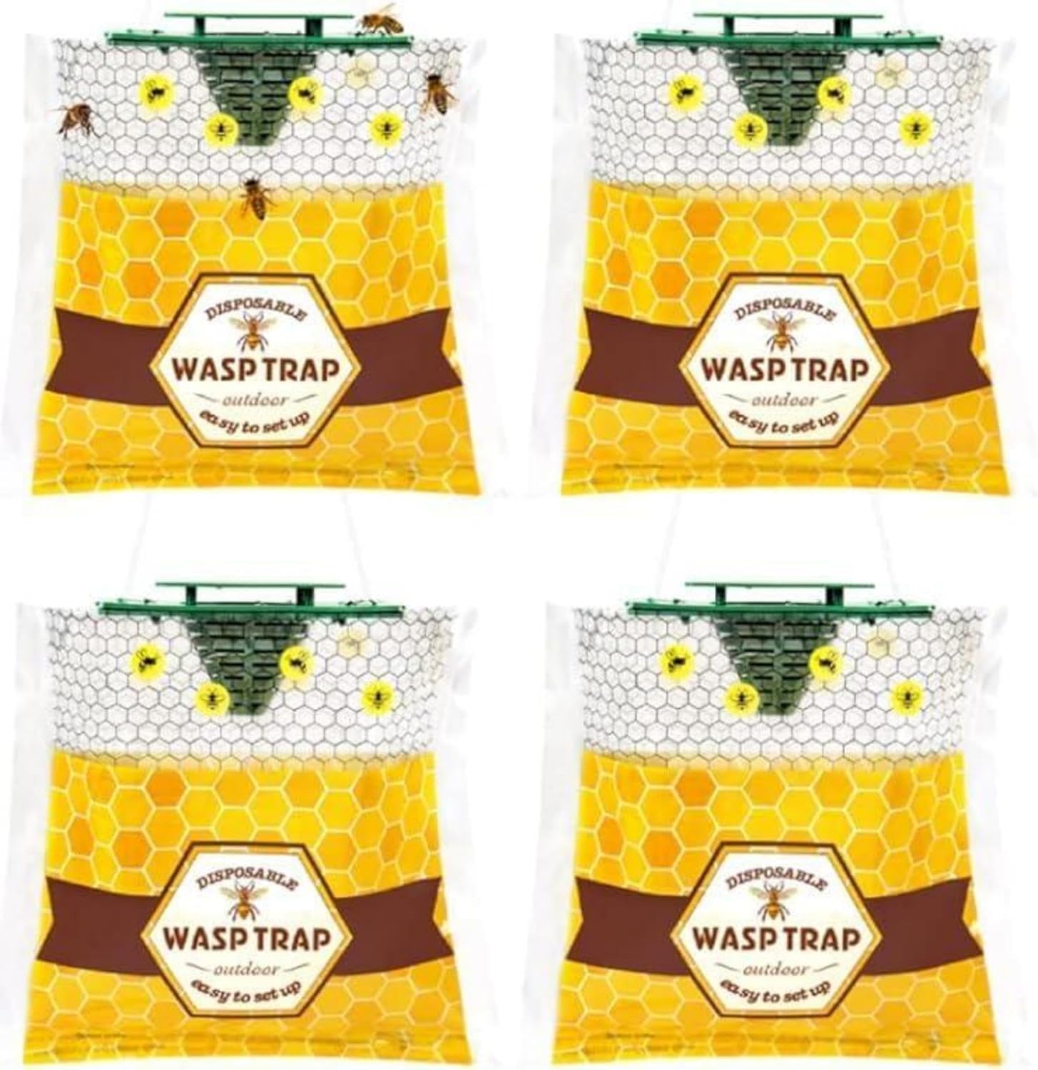 8 Pack Disposable Wasp Traps Outdoor Hanging Carpenter Bee Traps for Outside Yellow Jackets Trap Hornet Trap Wasp Catcher Bug Flies Garden