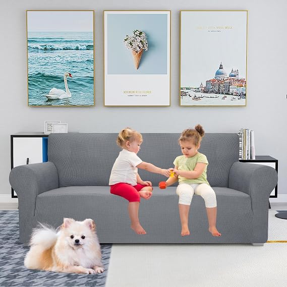 JIVINER Sofa Cover Loveseat Cover - Light Gray