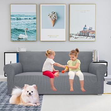 JIVINER Sofa Cover Loveseat Cover - Light Gray